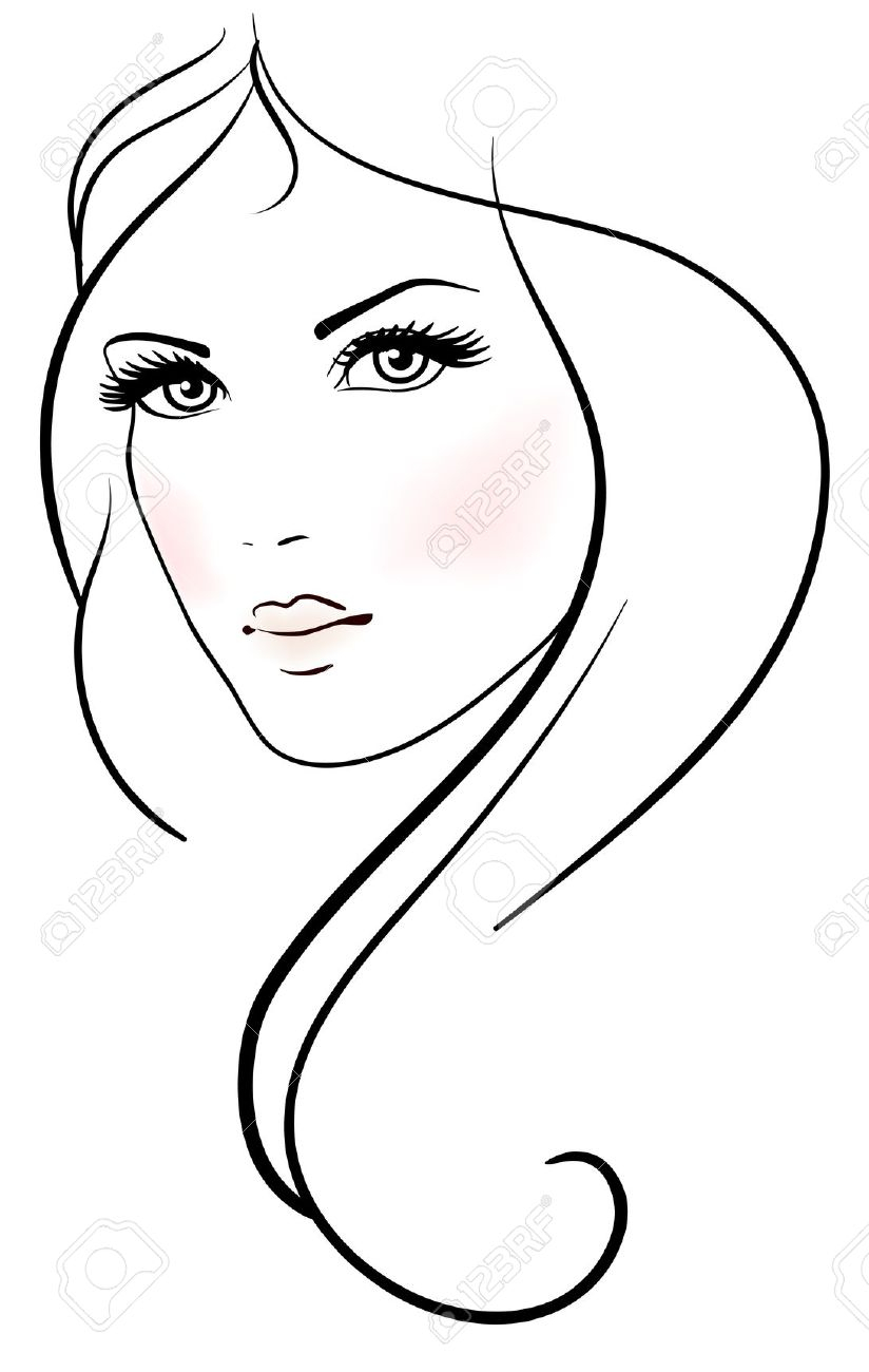 Template Female Face Outline