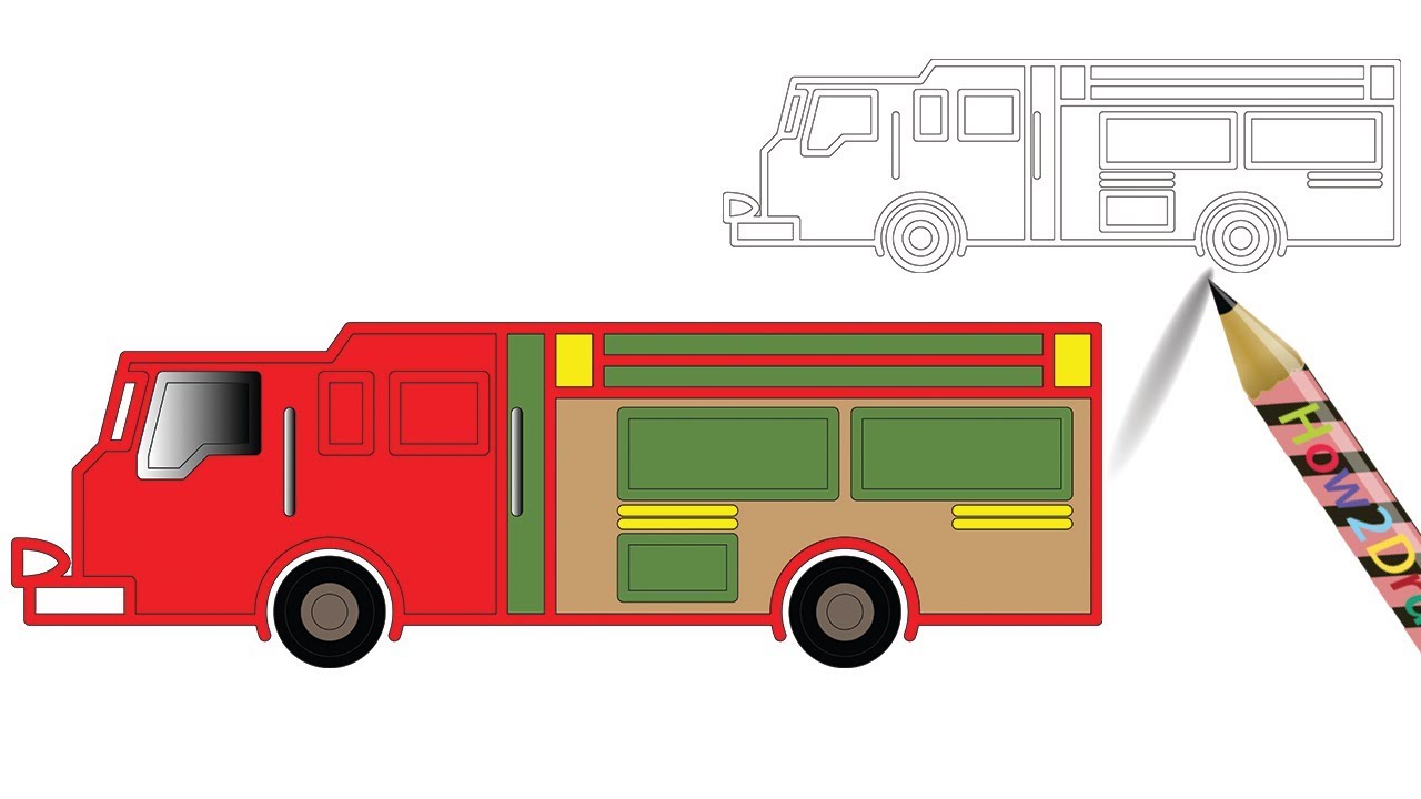 Fire Engine Drawing Free download on ClipArtMag