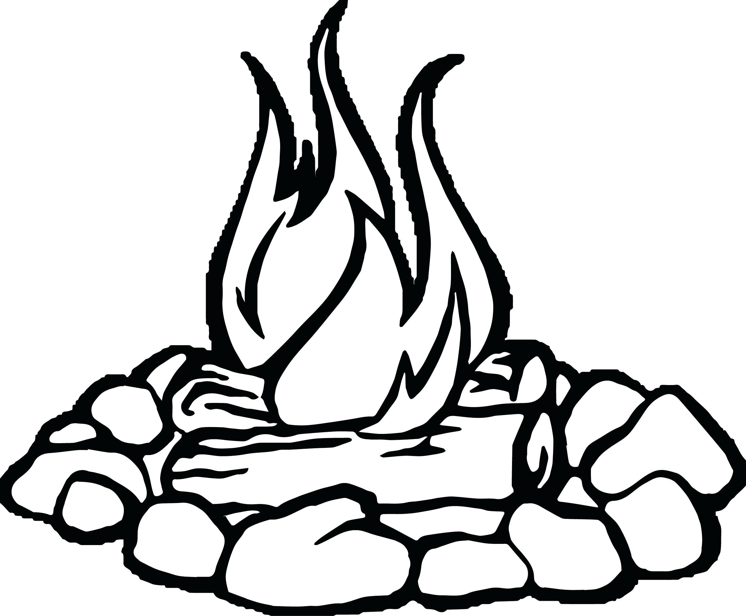 Flames Outline Drawing Free download on ClipArtMag