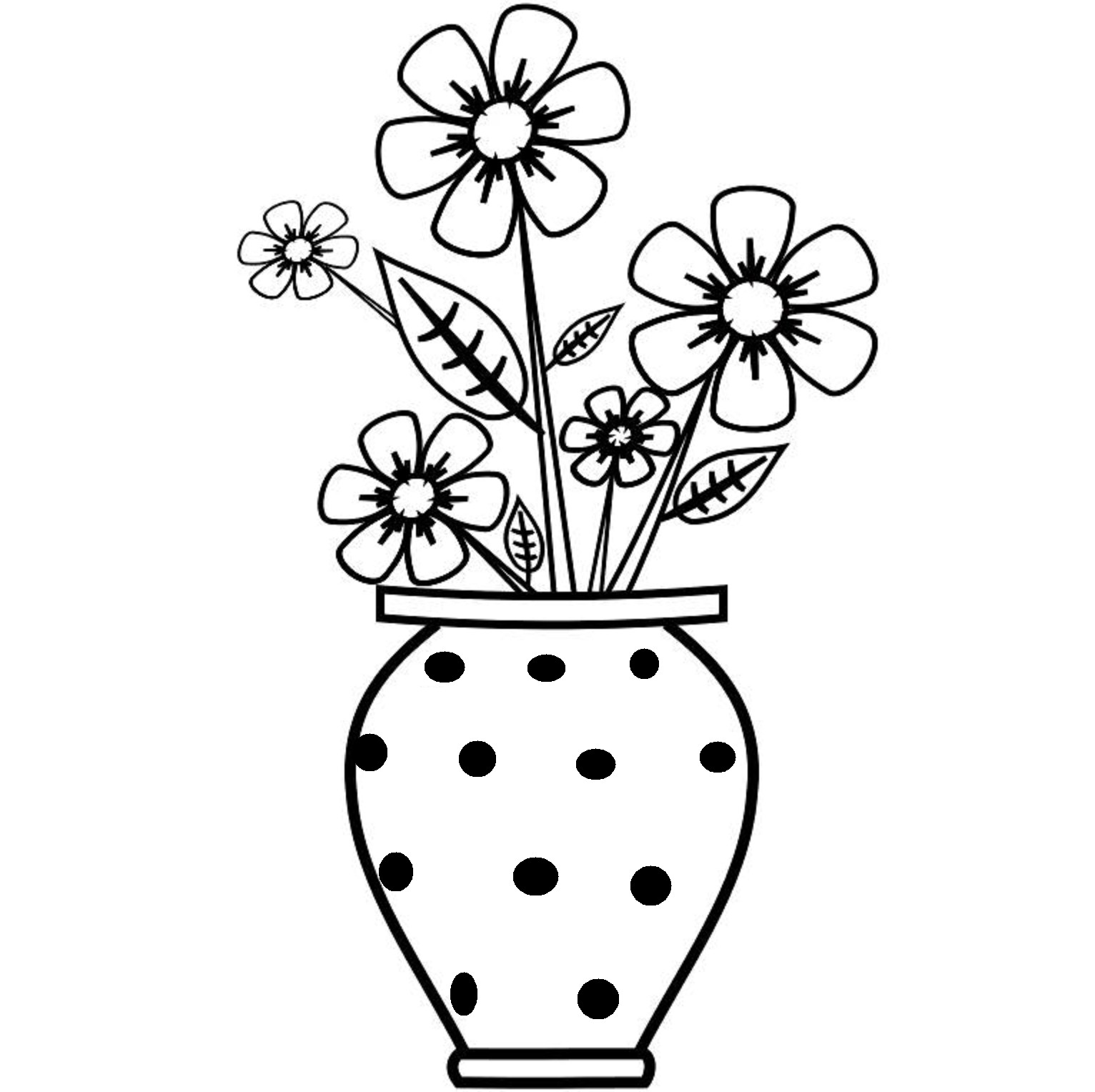 Flower Pot Line Drawing Free download on ClipArtMag