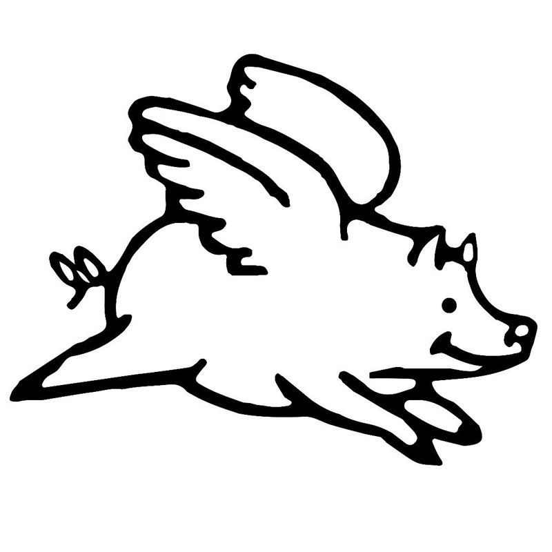 Flying Pig Drawing Free download on ClipArtMag