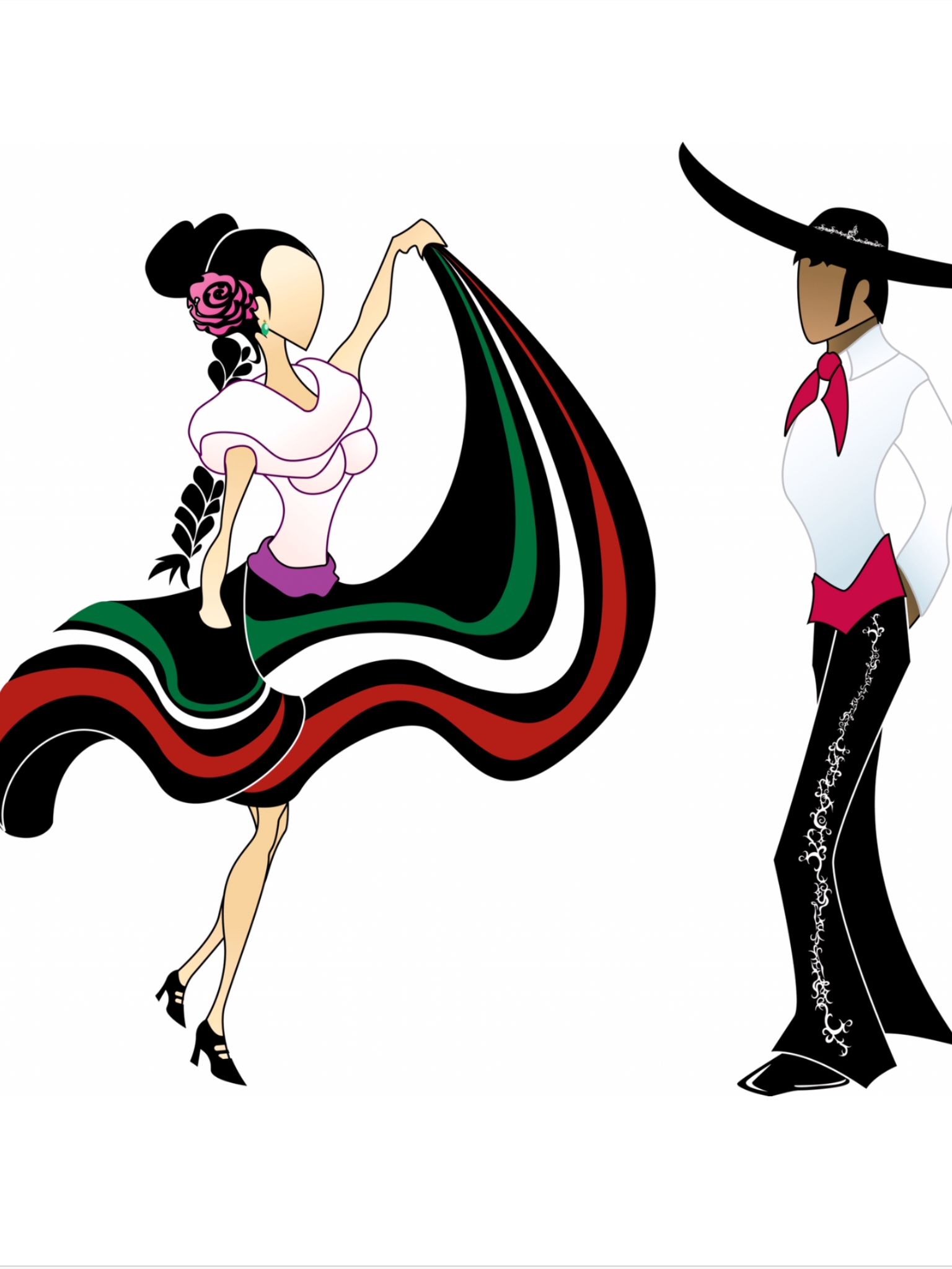 Folklorico Dancer Drawing Free download on ClipArtMag