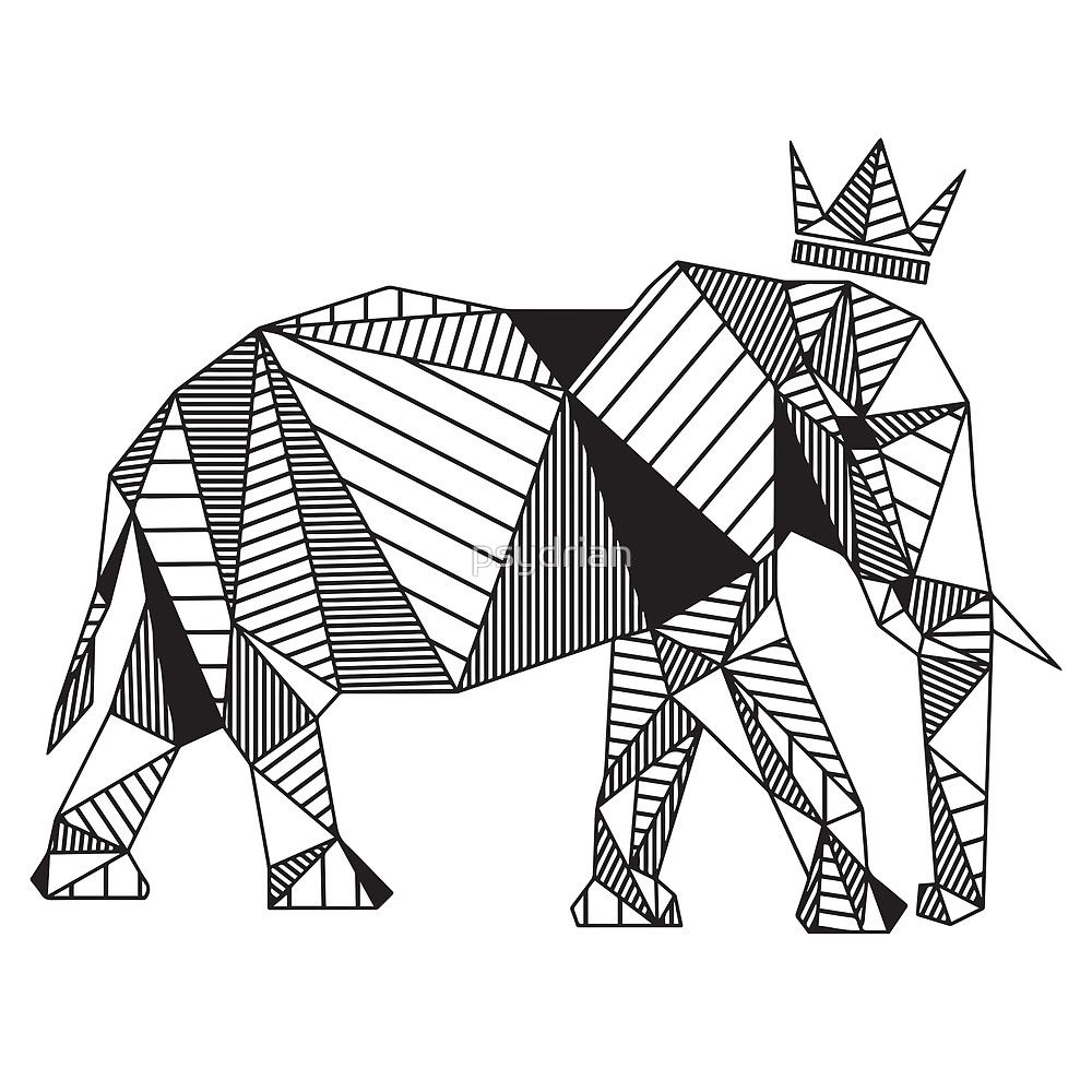 geometric animal drawing easy