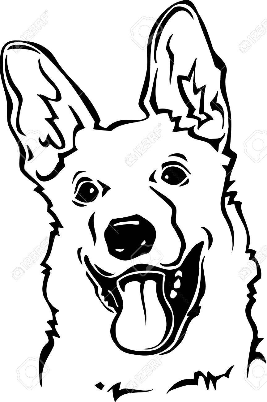 German Shepherd Easy Face Drawing | Free download on ClipArtMag