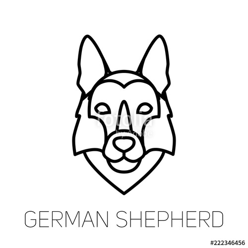German Shepherd Easy Face Drawing Free download on ClipArtMag