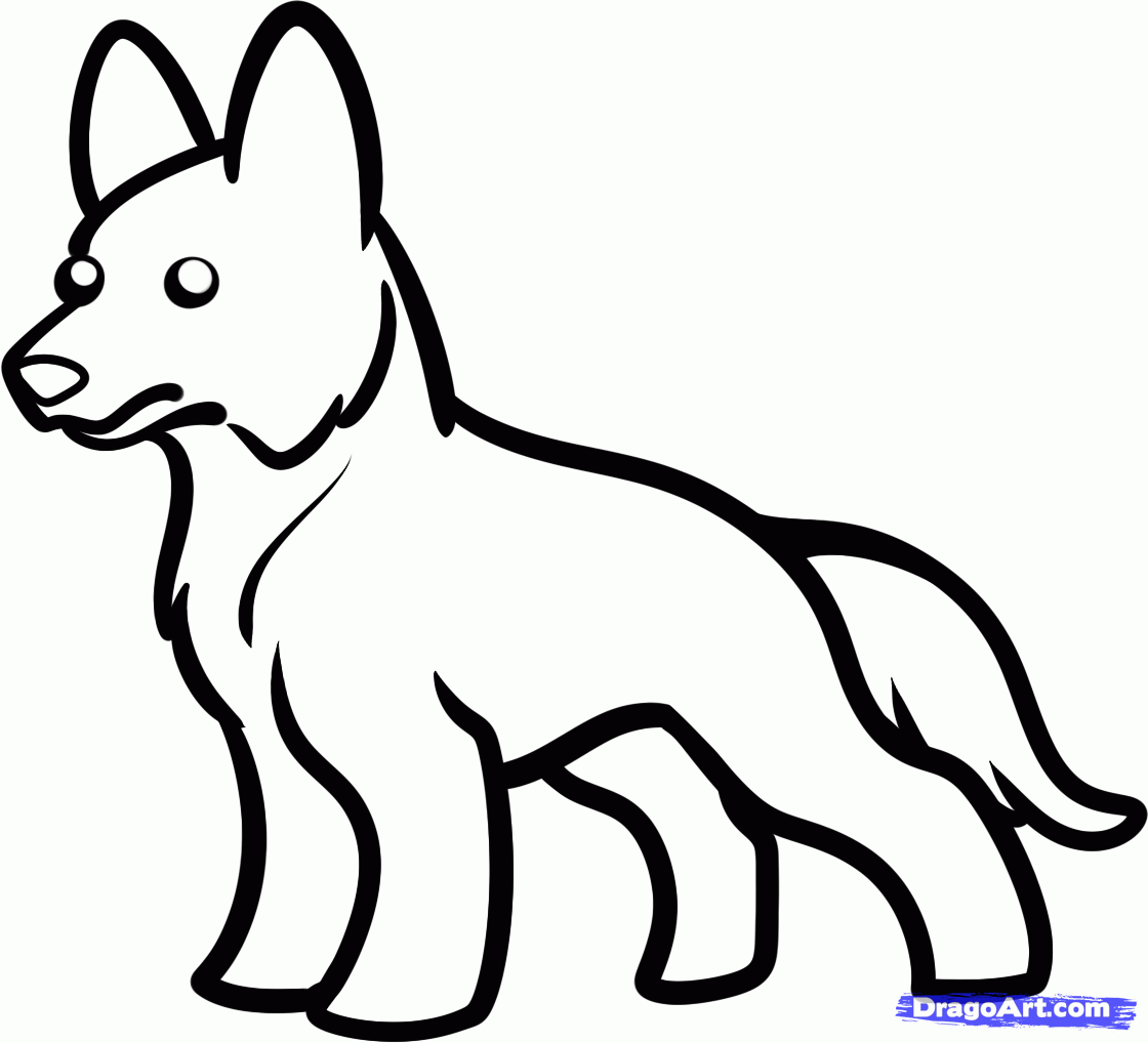 German Shepherd Puppy Drawing Free Download On Clipartmag