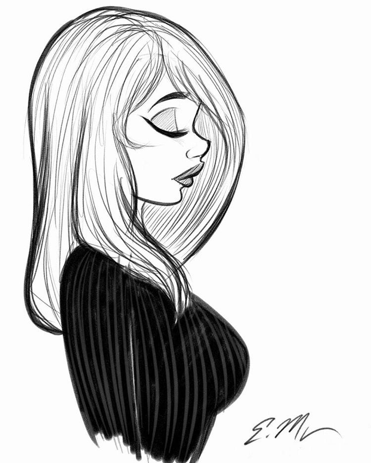 Girl Profile Drawing | Free download on ClipArtMag