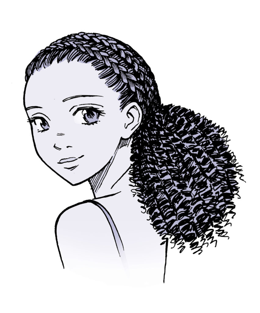 Girl With Curly Hair Drawing | Free download on ClipArtMag