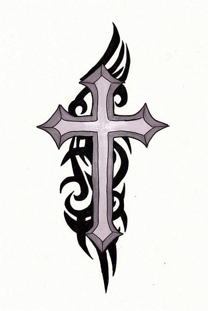 Easy Sketch Cross Tattoo Drawings with Realistic