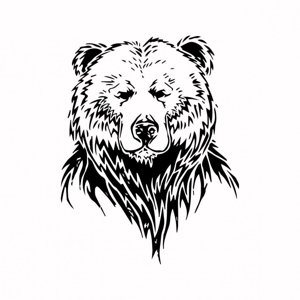 Grizzly Bear Line Drawing Free download on ClipArtMag