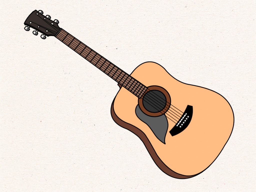 Acoustic Guitar Drawing Easy Guitar