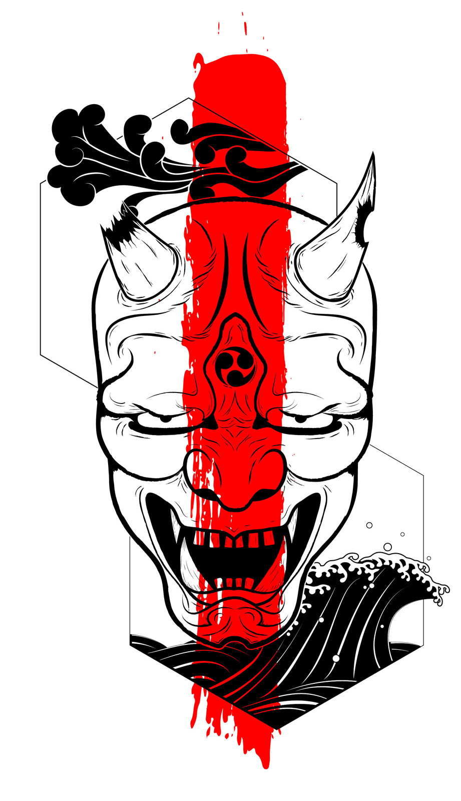 Hannya Mask Drawing | Free download on ClipArtMag