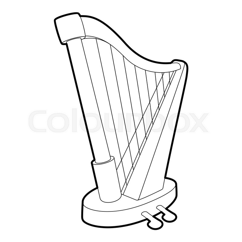 Harp Drawing | Free download on ClipArtMag