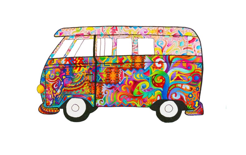 Hippie Van Drawing | Free download on ClipArtMag