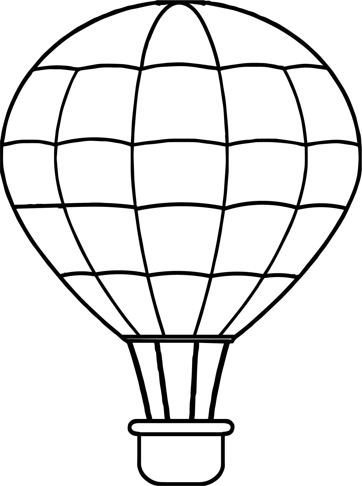 Hot Air Balloon Line Drawing Free download on ClipArtMag