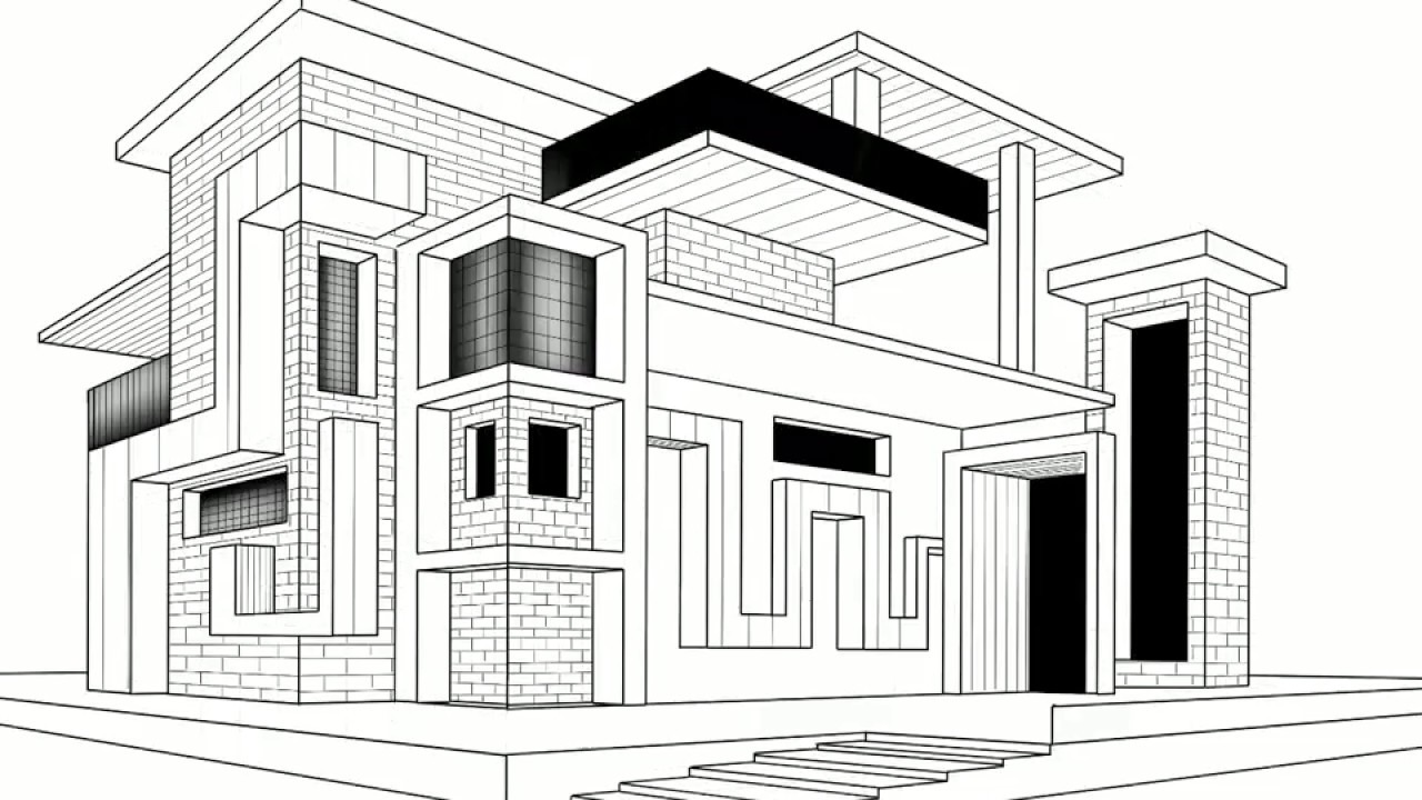 House Building Drawing | Free download on ClipArtMag
