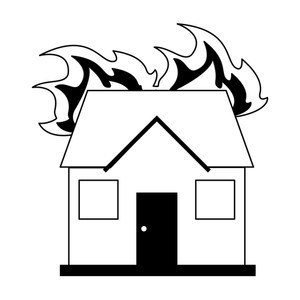 House On Fire Drawing | Free download on ClipArtMag