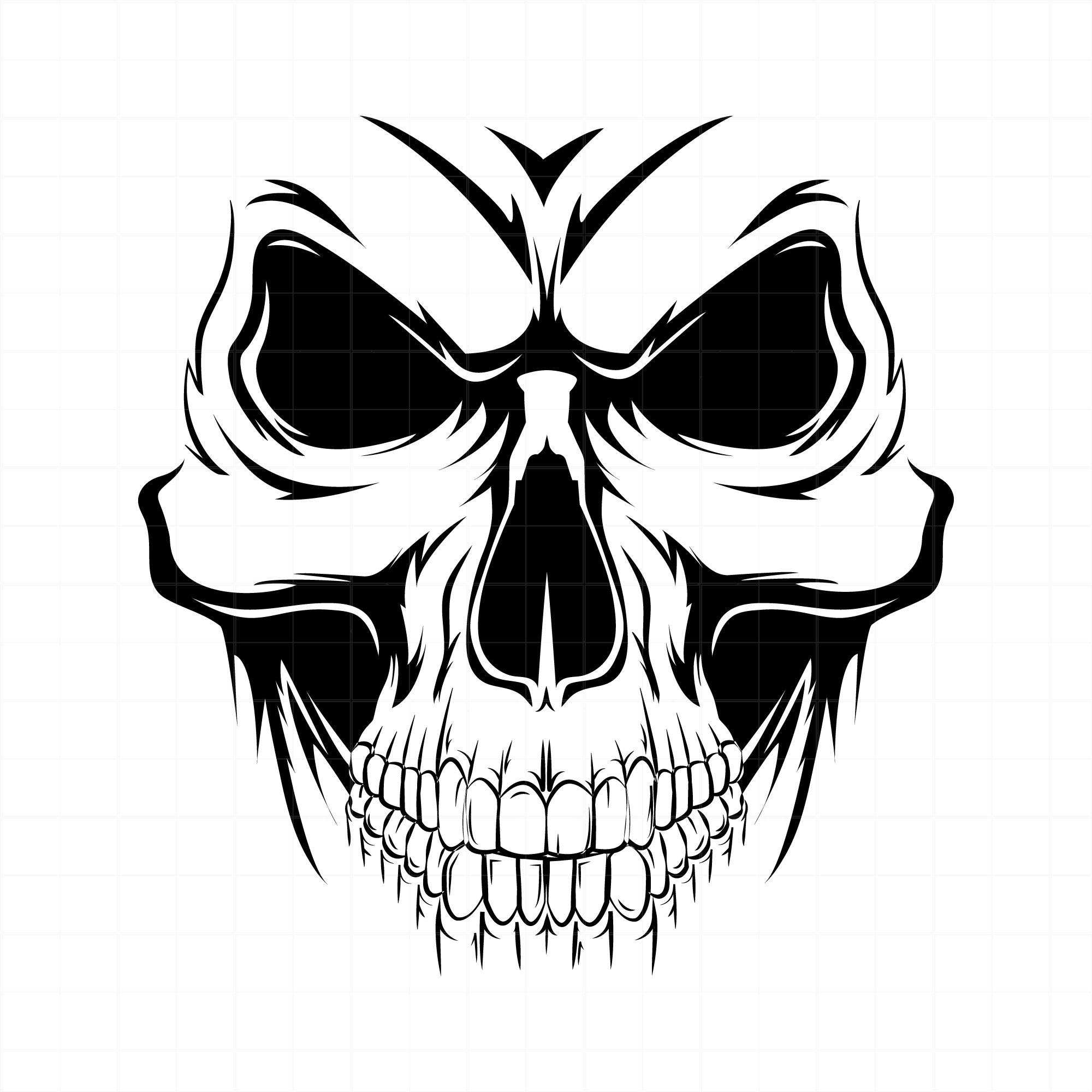 Human Skull Line Drawing Free download on ClipArtMag