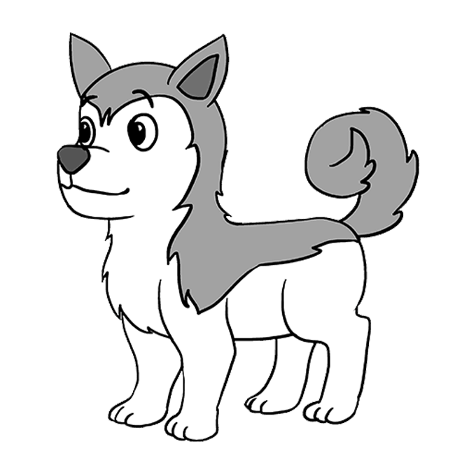 Husky Cartoon Drawing | Free download on ClipArtMag