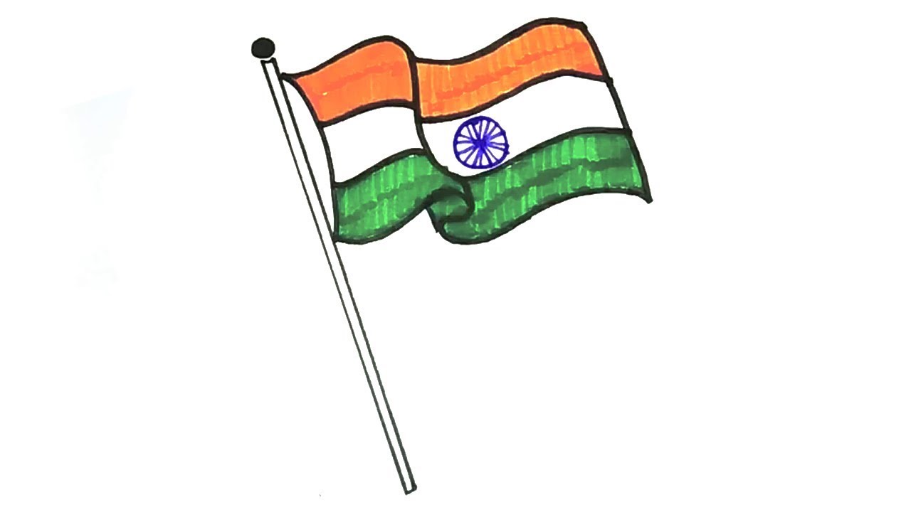 Indian Flag Drawing Free download on ClipArtMag