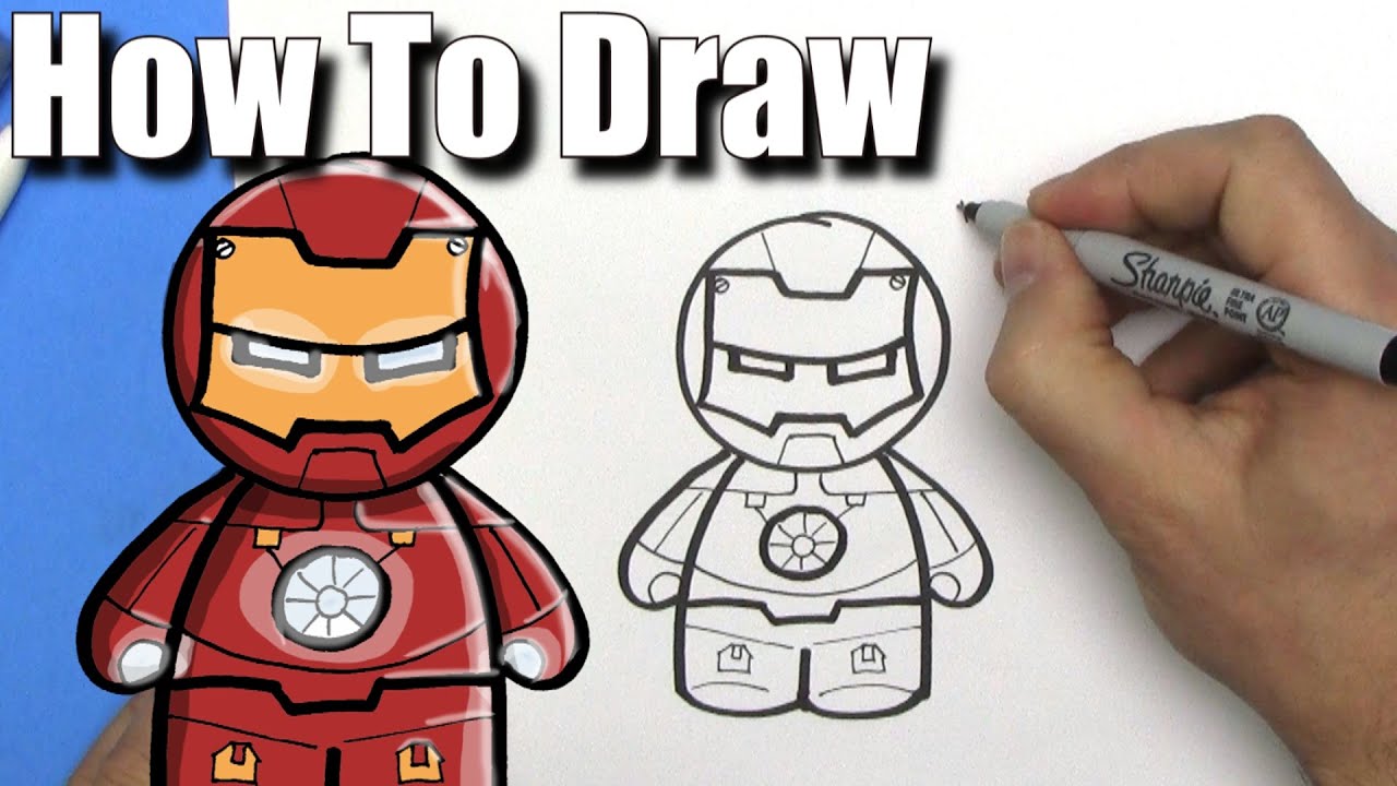 iron man cartoon drawing