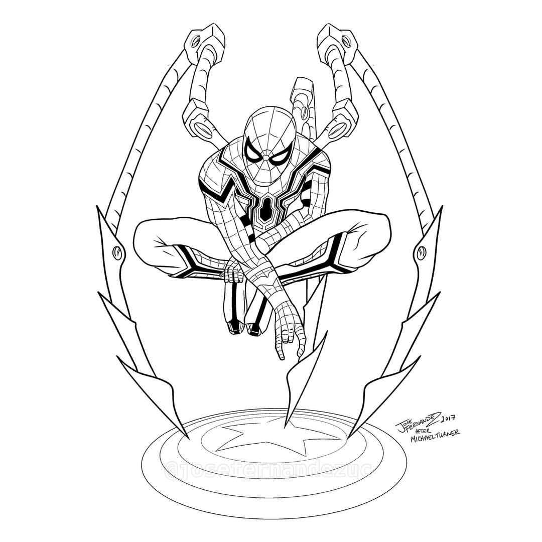 Spider Man Coloring Pages Drawing Ultimate Steel Iron Spider Youtube