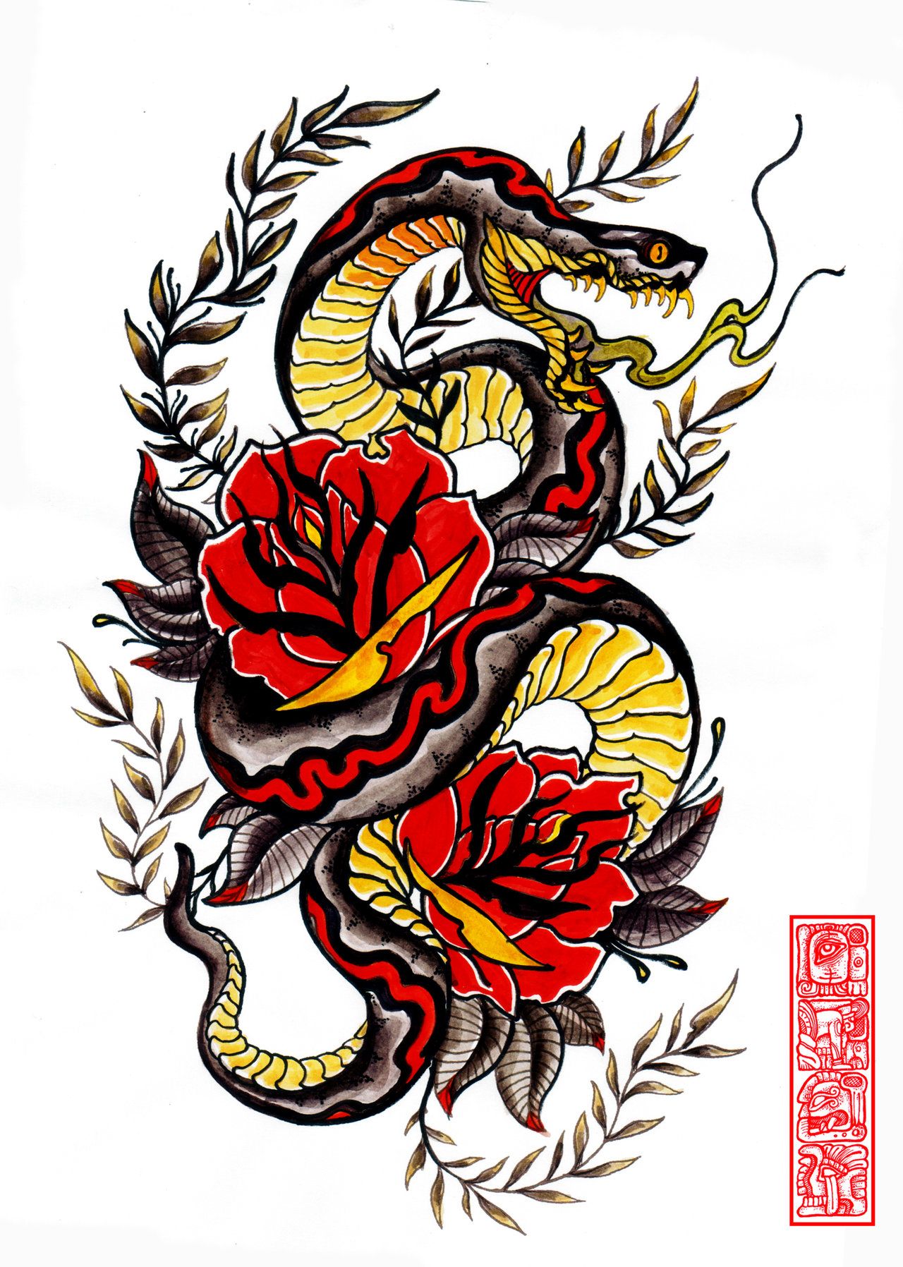 Japanese Snake Drawing | Free download on ClipArtMag