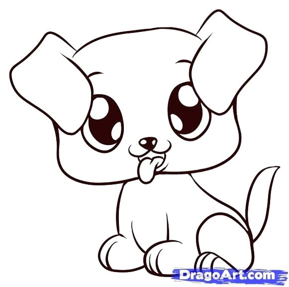 Kawaii Puppy Drawing | Free download on ClipArtMag