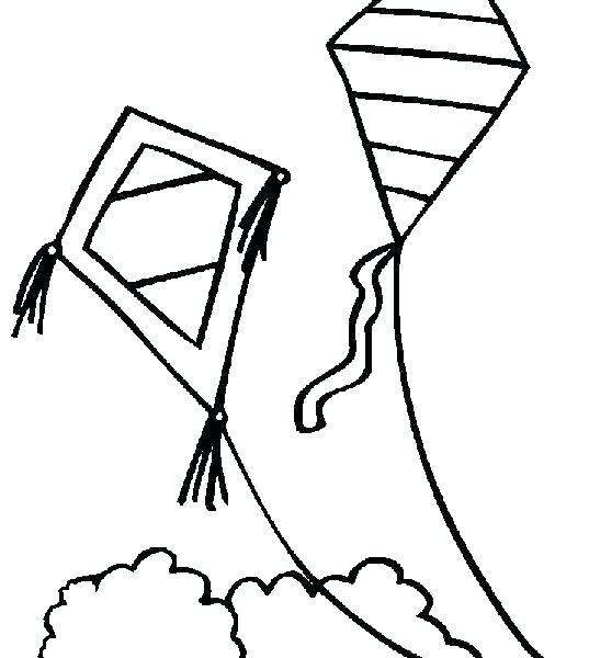 kite flying drawing