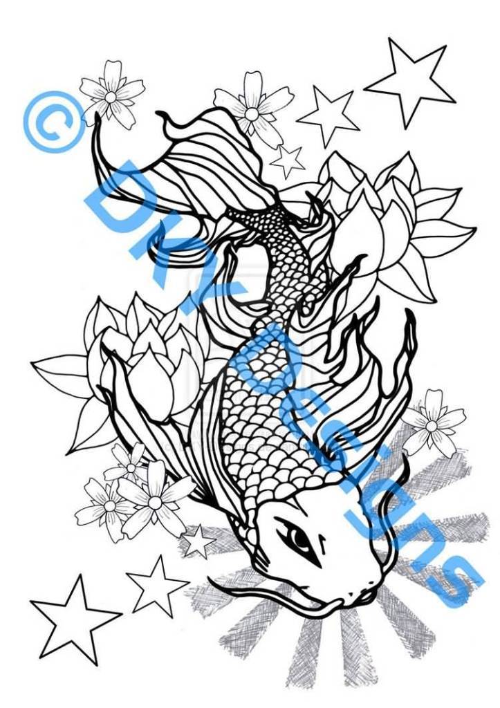 Koi Fish Tattoo Drawing Design | Free download on ClipArtMag