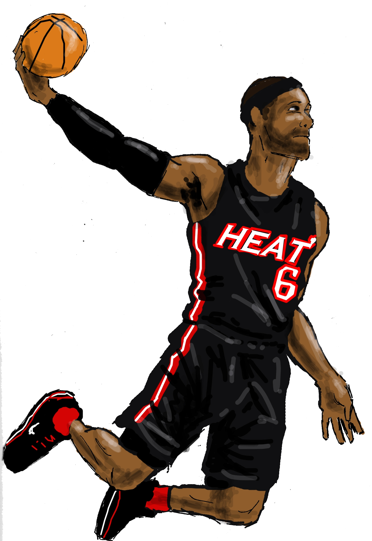 Lebron James Dunk Drawing Free download on ClipArtMag