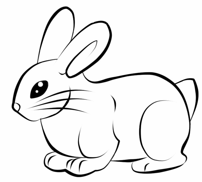 Line Drawing Bunny Rabbit Free download on ClipArtMag