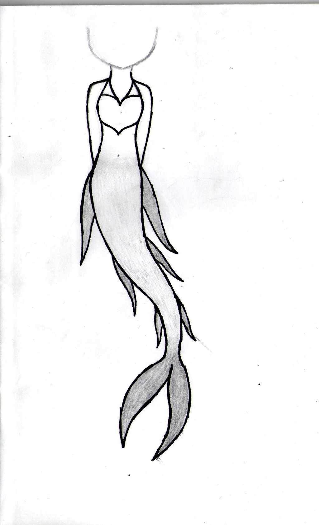 Line Drawing Mermaid Free download on ClipArtMag