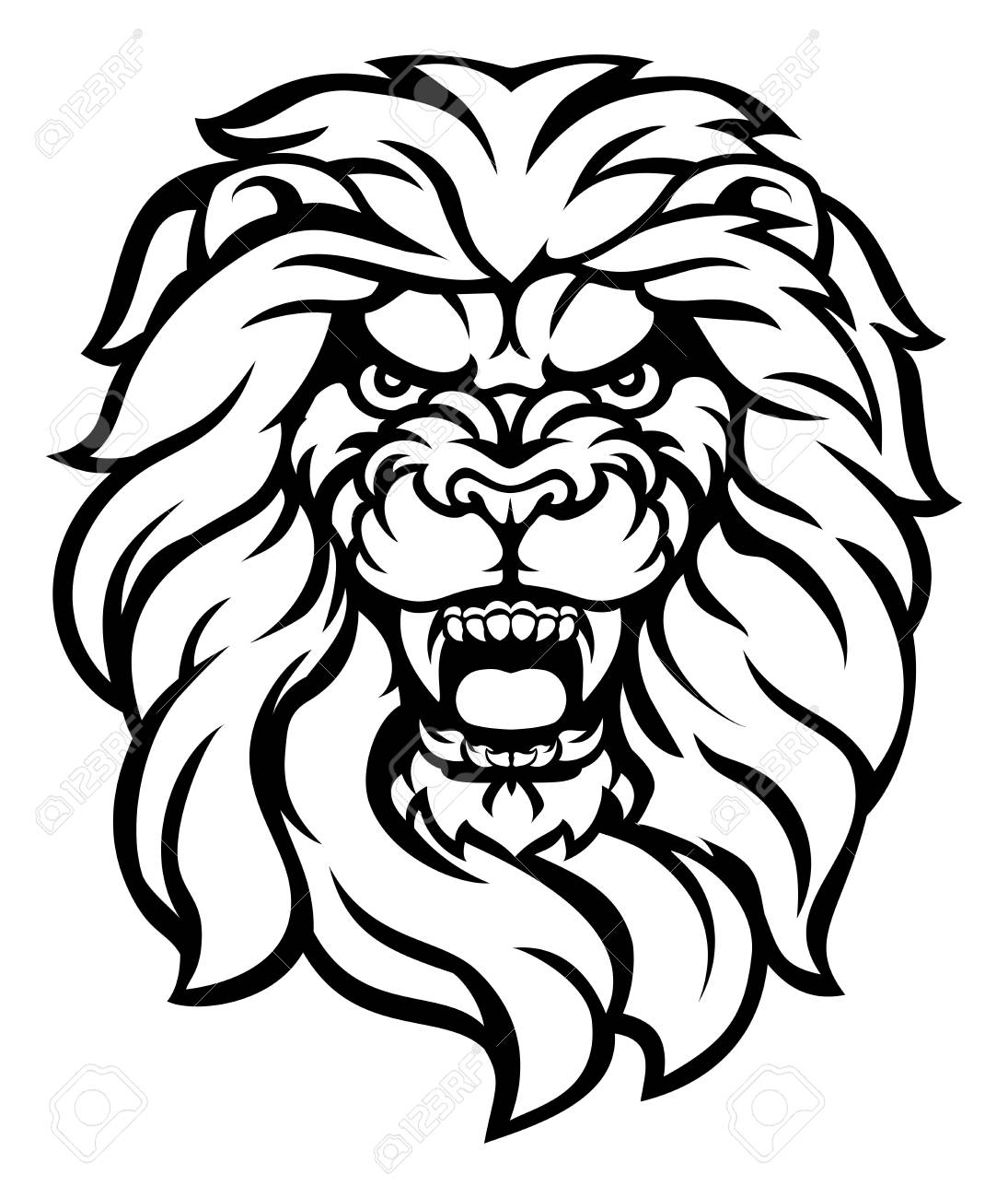 Lion Face Outline Drawing | Free download on ClipArtMag