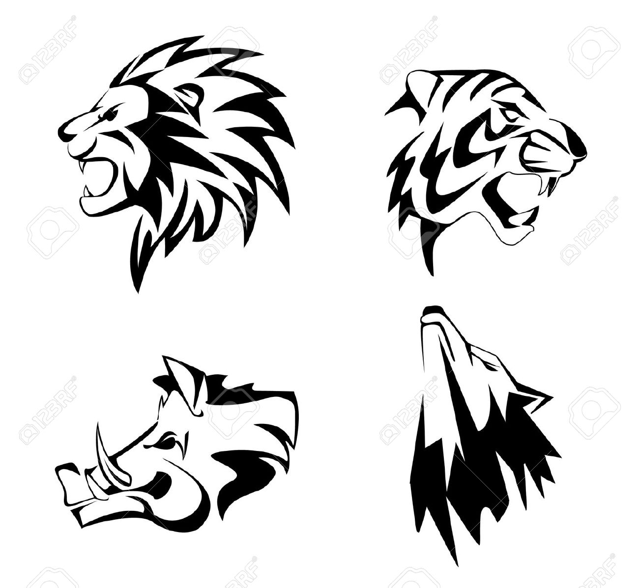 Lion Face Outline Drawing | Free download on ClipArtMag