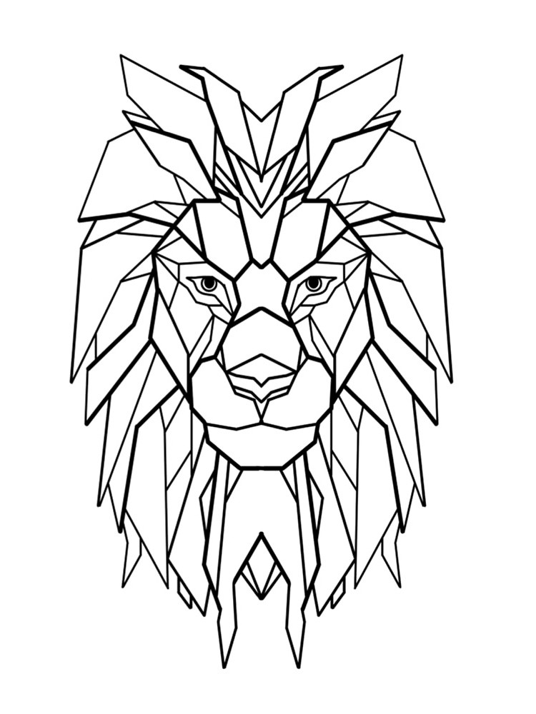 Lion Geometric Drawing | Free download on ClipArtMag