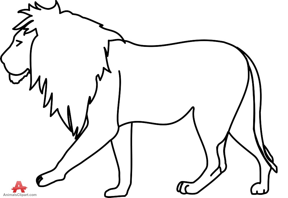 Lion Outline Drawing Free download on ClipArtMag