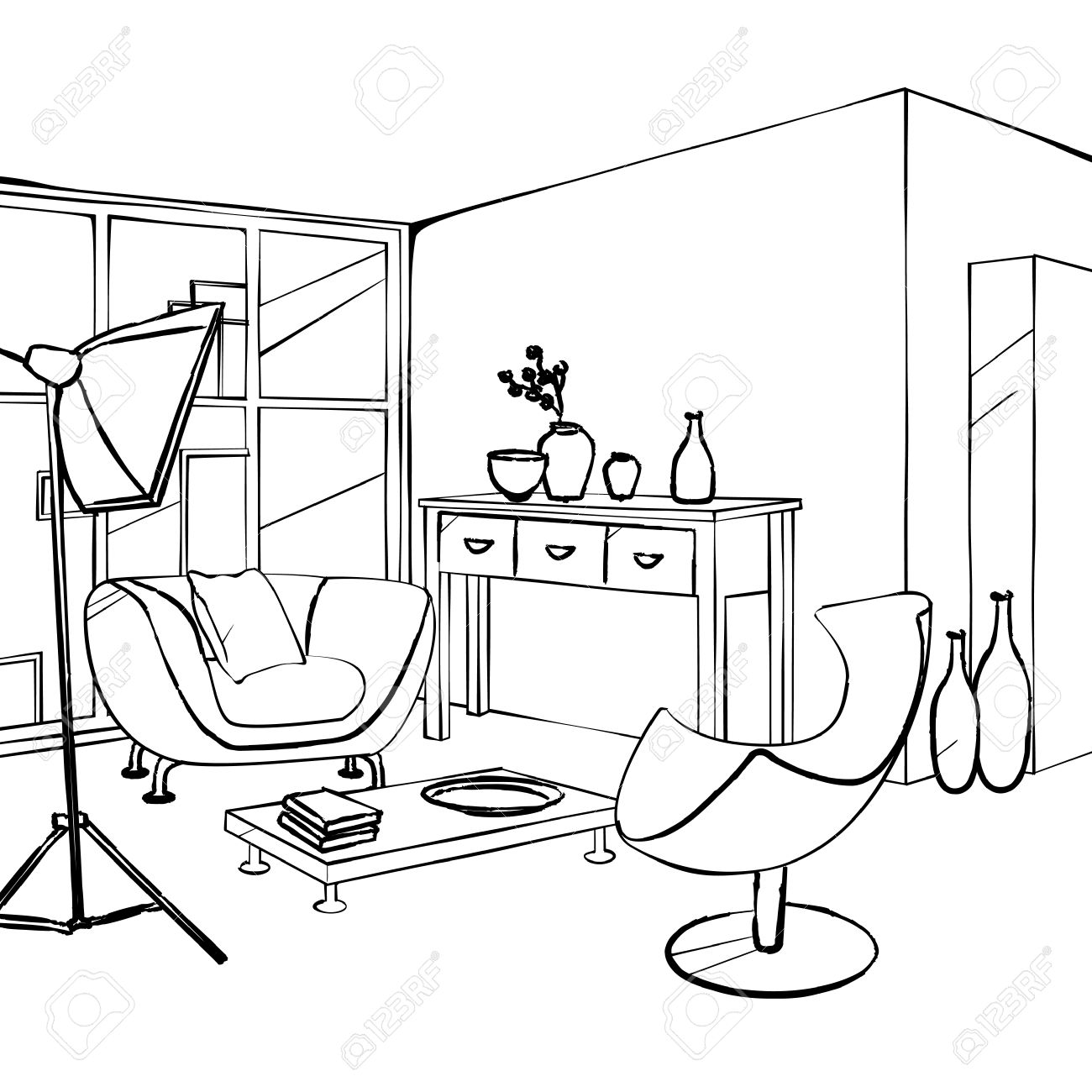 Living Room Perspective Drawing Free Download Best Living