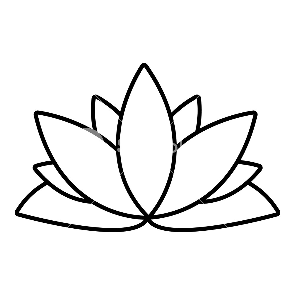 Lotus Flower Outline Drawing Free download on ClipArtMag