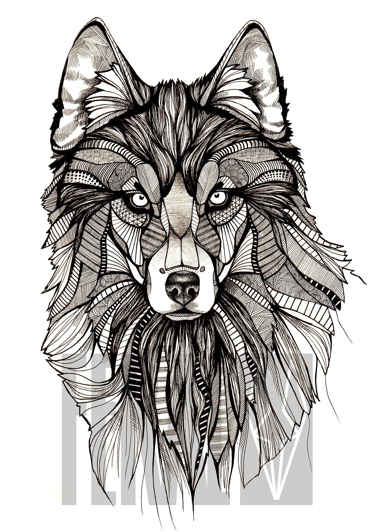Mandala Wolf Drawing | Free download on ClipArtMag