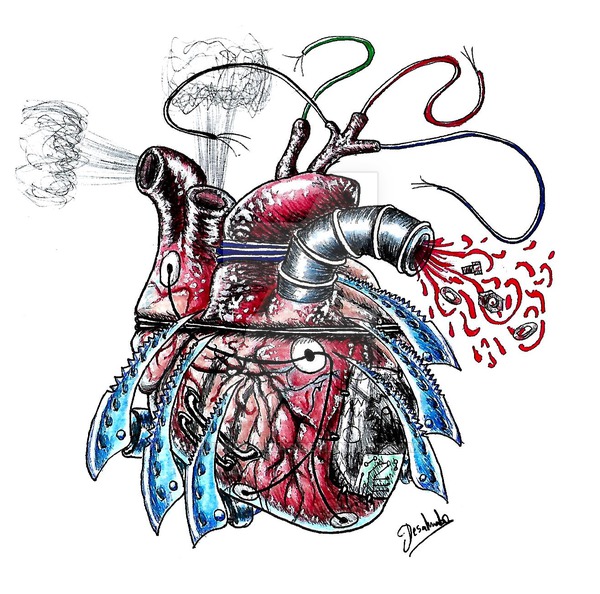 Mechanical Heart Drawing | Free download on ClipArtMag