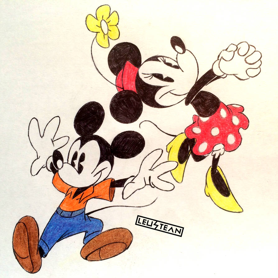 Cute Mickey And Minnie Mouse Drawing Mickey And Minnie Mouse Drawings