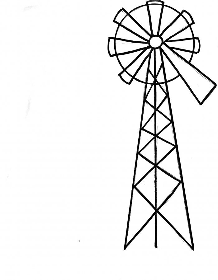 Modern Windmill Drawing Free download on ClipArtMag