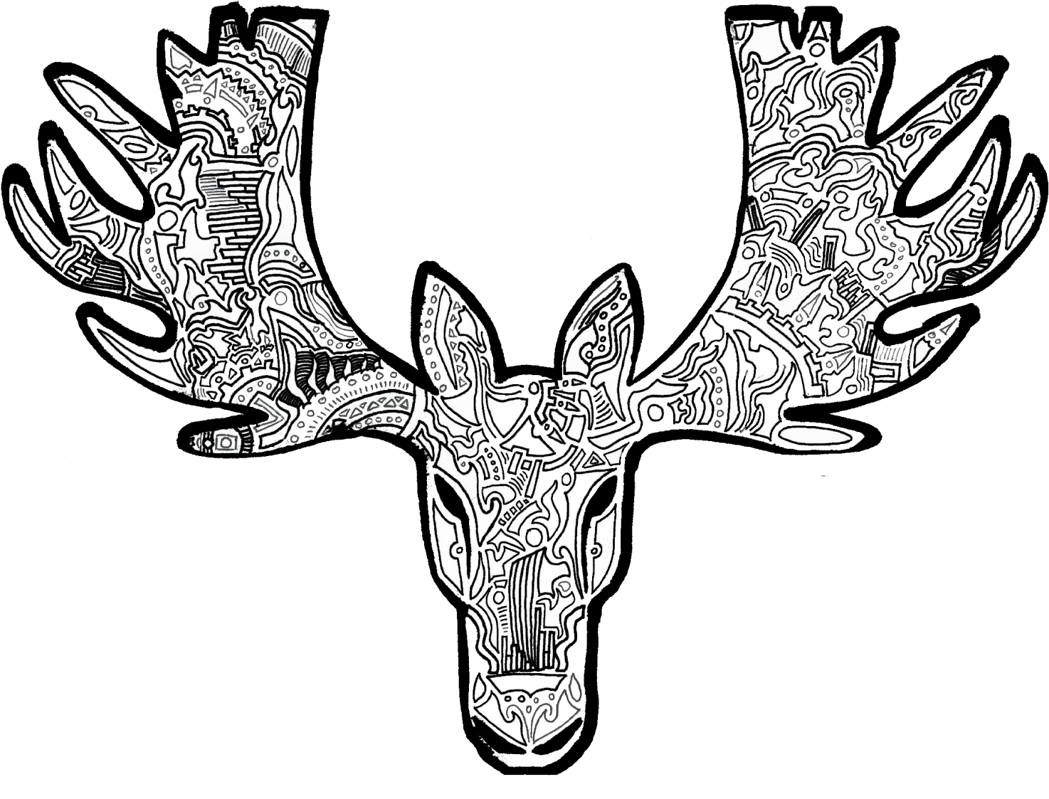 Moose Head Drawing | Free download on ClipArtMag