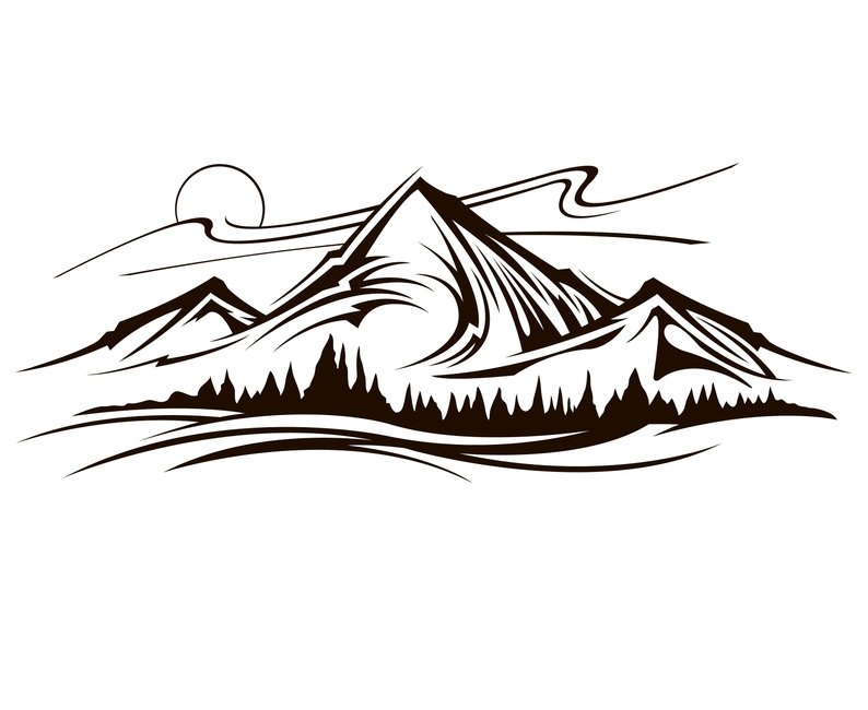 Mountain Range Drawing | Free download on ClipArtMag