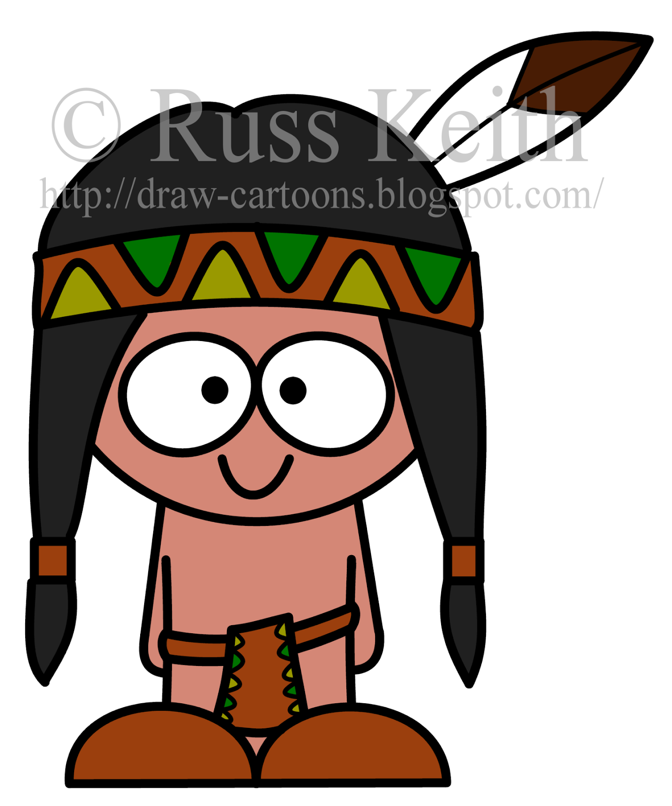 how-to-draw-a-cartoon-native-american-youtube