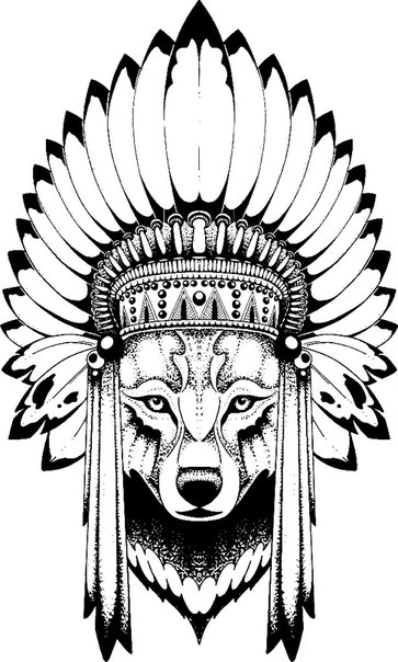 Native American Wolf Drawing Free Download On Clipartmag 