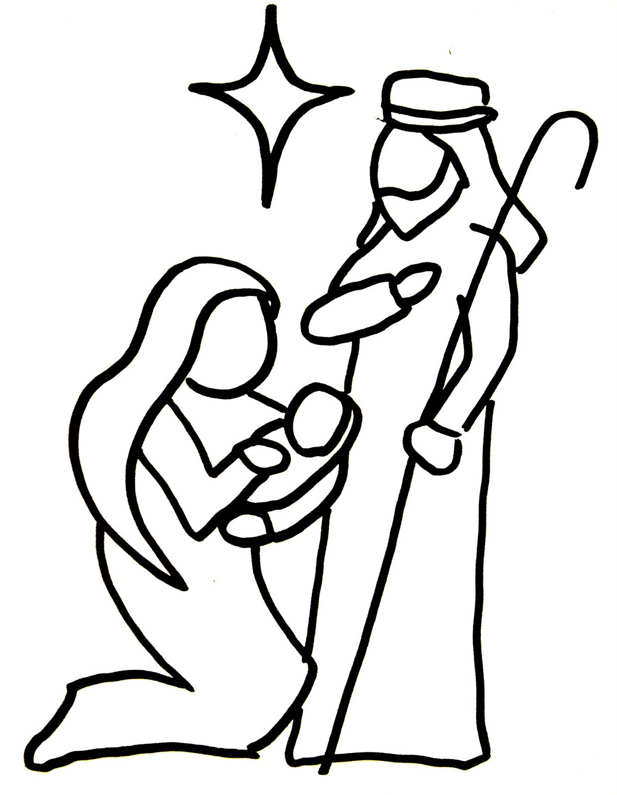 Nativity Line Drawing Free download on ClipArtMag