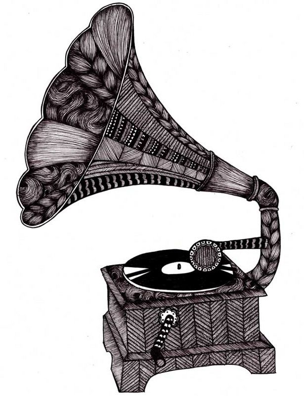 Old Record Player Drawing | Free download on ClipArtMag