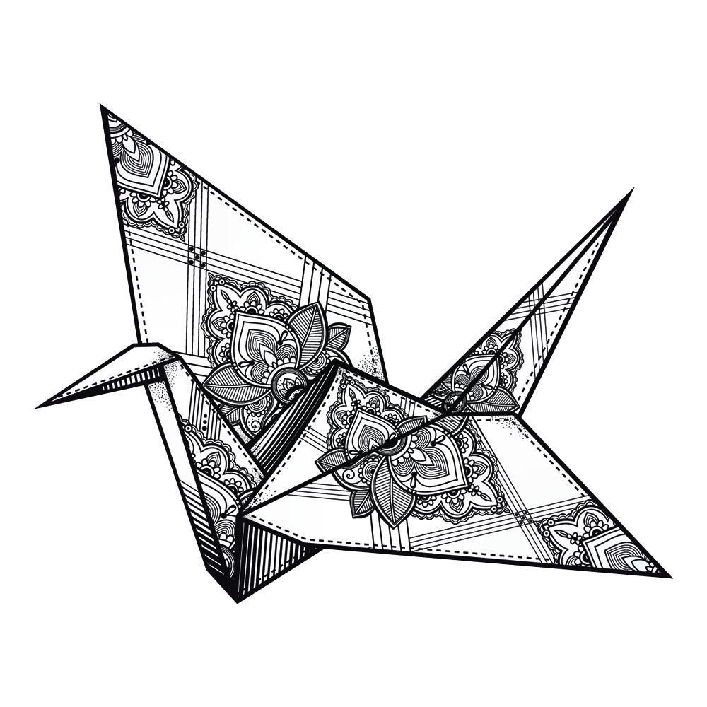 Origami Crane Drawing Free download on ClipArtMag
